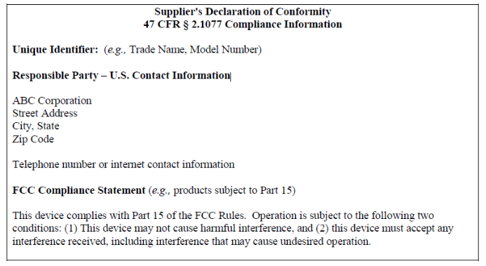 FCC SDOC簡易模板